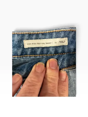 PacSun Women's High Rise Festival Distressed Light Wash Denim Shorts thumbnail 4