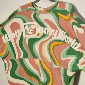 Disney Green and Pink Print Walt Disney World Oversized Jersey Tee Size XL thumbnail 6