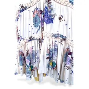 FREE PEOPLE | M | Floral Tiered Tunic Top Mini Dress Ruffle Sleeveless Tank thumbnail 8