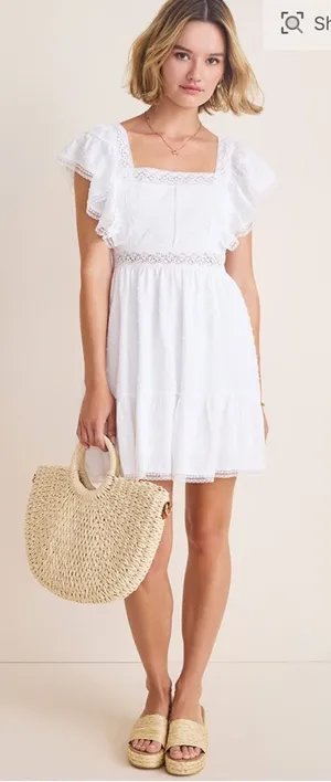 Francesca's white boho mini dress thumbnail 1
