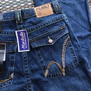 Amazing Y2k Nwt Blue Dark Wash Fubu Embroidered Denim Jeans thumbnail 2
