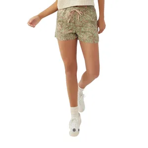 Viscose Oneill Fran Green Floral Print Drawstring Waist 4 Pocket Shorts Womens L thumbnail 6