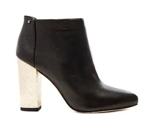 Circus By Sam Edelman Ankle Booties Block Heel Pointed Toe Black/ Gold 8.5M thumbnail 1