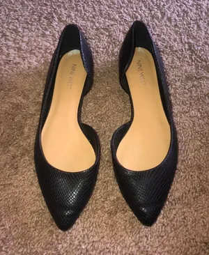 Nine West Black Leather Flats thumbnail 2