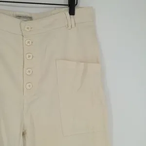 Urban Outfitters Women's High Waist Straight Leg‎ Cream Pants Size 12 Button Fly thumbnail 7