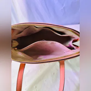 kate spade Coral Pink Leather Dome Tote thumbnail 3