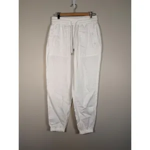 Athleta Retreat‎ Linen White Jogger Pants Elastic Drawstring Pockets Size 2 thumbnail 2