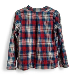 Madewell Red Blue Plaid V-Neck Popover Top Size Small Cottage‎ Cabin Fall thumbnail 3