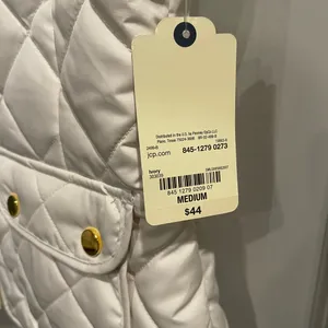 St. John’s Bay Ivory Quilted Vest with Gold Buttons thumbnail 2