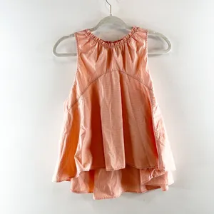 Free People Honey Eyed Carla Stripe Ruffle Peplum Tank Top Orange Small thumbnail 4