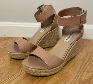 Steve Madden Villa Wedge Espadrille Sandals, Blush, Size 7, EUC thumbnail 1