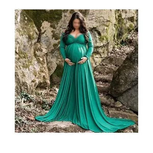 Womens‎ Maternity Off Shoulders Long Sleeve Photography Dress Size Large thumbnail 8