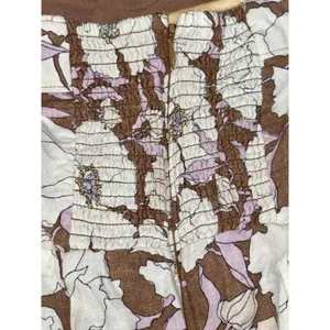 NEW Abercrombie & Fitch White Pink Floral Linen Smocked Halter Mini Dress Size S thumbnail 6