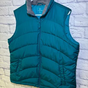 Lands End Turquoise Puffer Vest Down Feather Quilted Zip Up Womens XL 18 Outdoor thumbnail 5