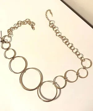 Zara Gold Round Ring Bangle Waist Chain Belt Adjustable Womens US 32 EUR 85 NWT thumbnail 1