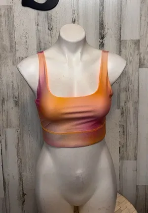 Fabletics Reversible Sports Bra Womens Size Small S Orange Purple Ombre Crop Top thumbnail 1