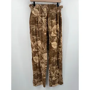 Urban Outfitters Teresa Printed Paperbag Pants Size Medium Linen Blend *No Belt* thumbnail 4