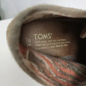 Toms Women's Shoes Size 8 Brown Suede Lace-Up Almond Toe Buck Wedges Heels thumbnail 9