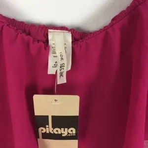 Pitaya Womens Size S Pink Chiffon Bandeau‎ Crop Top thumbnail 8