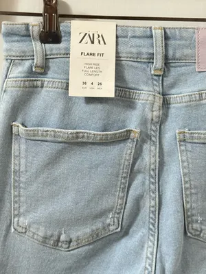 Zara Light Blue High-Rise Wide Leg Jeans NWT thumbnail 7