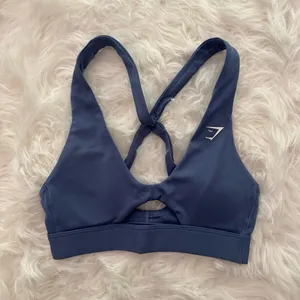 Gymshark Peek A Boo Sports Bra Worn Blue Size XS thumbnail 1