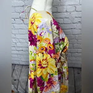 H&M puff sleeve empire waist dress size large thumbnail 6