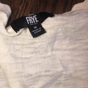 FRYE white knit button down cardigan sweater cotton fabric size medium thumbnail 4