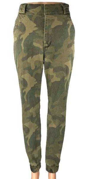 Hollister Ultra High Rise Women's Green Camo Tapered Leg Jogger Pants Size S thumbnail 1
