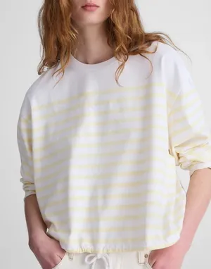 Madewell The Perfect Tie-Waist Tee in Allday Jersey Striped Pineapple M NWT thumbnail 1