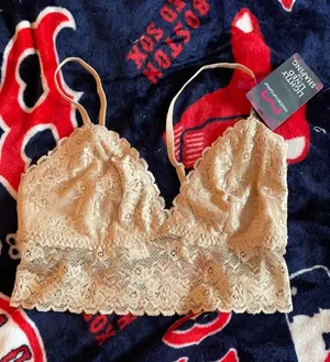 Nude Lace Bralette Tan thumbnail 1