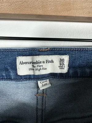Abercrombie &‎ Fitch The Flare Ultra High Rise Jeans Medium Wash Size 30 Long thumbnail 9