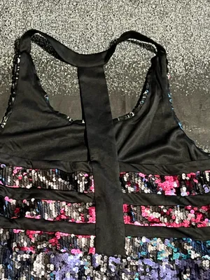 Womens large NWT VENUS Multicolor Sequin Racerback Mini Dress thumbnail 8