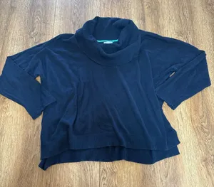 VTG JCP Navy Blue Cashmere Blend Cowl Neck Sweater Womens XL Luxury y2k‎ 90s thumbnail 1