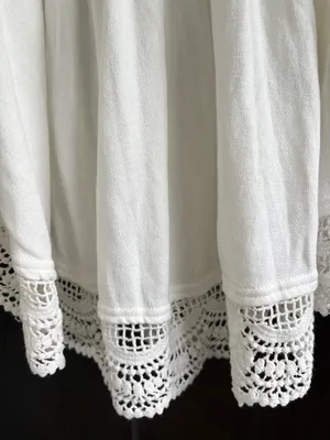 Like New Free People Prairie Days Embroidered Place Trim Top White Black Small thumbnail 5