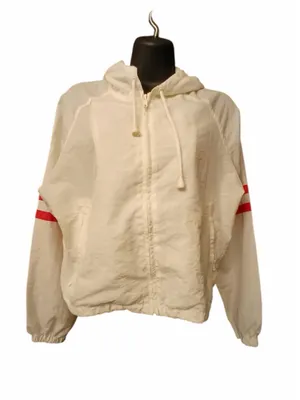 J. Galt Shanghai Women's White Cropped Zip-Up Windbreaker - Size S - INV406 thumbnail 2