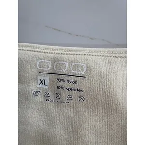 OQQ Women Cream Square Neck Long Sleeve Bodict Seamless Ribbed‎ XL Top thumbnail 4