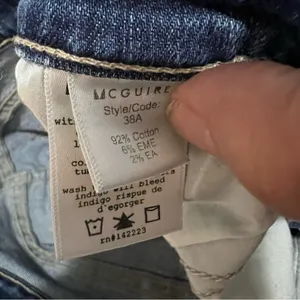 McGuire Gainsbourg Exposed Button Fly Raw‎ Gem Crop Denim Jeans thumbnail 13