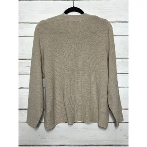 Zenana Beige Knit Lounge Matching Set Size Small Sweater Shorts Neutral Tan thumbnail 3