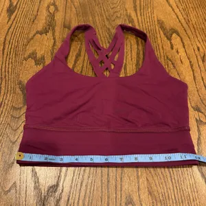 Lululemon Womens Mind Over Miles Longline Sports Bra Marvel Maroon Size 4 thumbnail 4