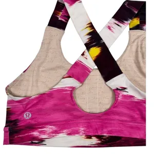 Lululemon Energy Bra Pink Purple‎ Brushstroke Abstract Sports Bra Size 8 thumbnail 2