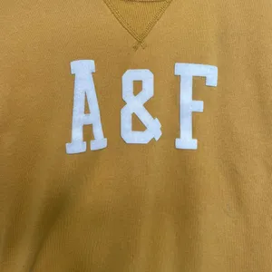 Abercrombie Fitch Top Womens XS Felt Logo Sweatshirt Academic Rugby Yellow thumbnail 9