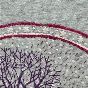Gopher Sport vintage turtleneck winter scene XL glitter puff paint casual thumbnail 9