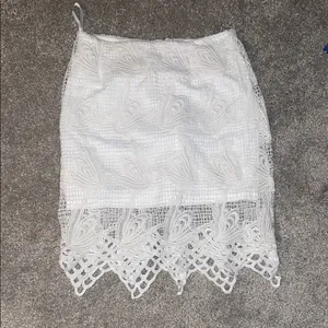 Sans Souci Elegant White Lace Skirt bridal size small thumbnail 2