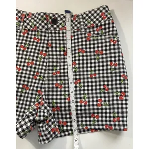 Bagatelle Collection Cherry Gingham Shorts Black White Red Check Size 4 NWT‎ thumbnail 6