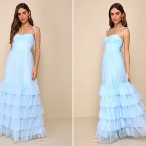 LULU's Prom Wedding Boho Romantic Tiered Ruffles Maxi Dress NWOT thumbnail 2