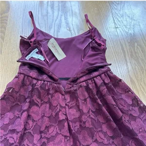 NWT American Rag Dress Medium Burgundy Sparkle Bow Lace Y2K Mini Party‎ Cocktail thumbnail 9