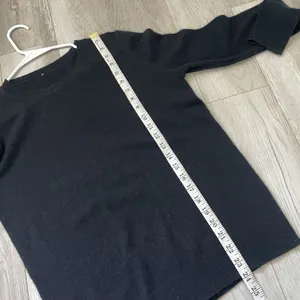 Nordstrom Cashmere Sweater crewneck long sleeve knit womens Black (large) class thumbnail 6