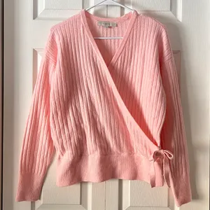 Loft Ribbed Wrap Sweater thumbnail 1