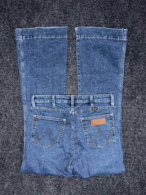 Wrangler Retro High Rise Trouser Stretch Jeans 30 x 34 Dark Blue Denim Western thumbnail 2