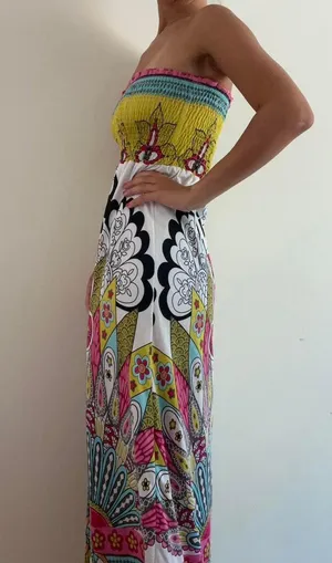 she's cool Tube Top Smocked Maxi Dress Size Small thumbnail 3
